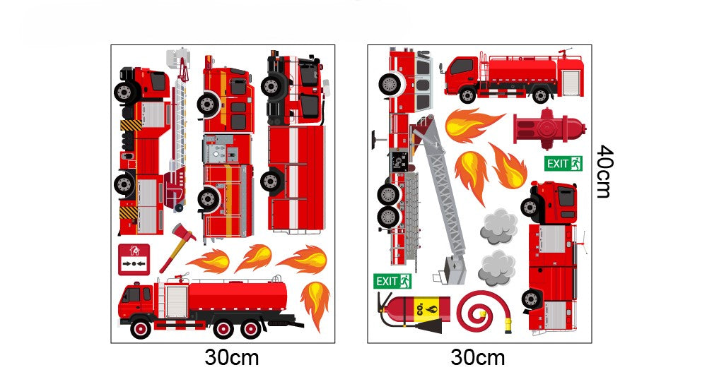 Paloautot -seinätarra