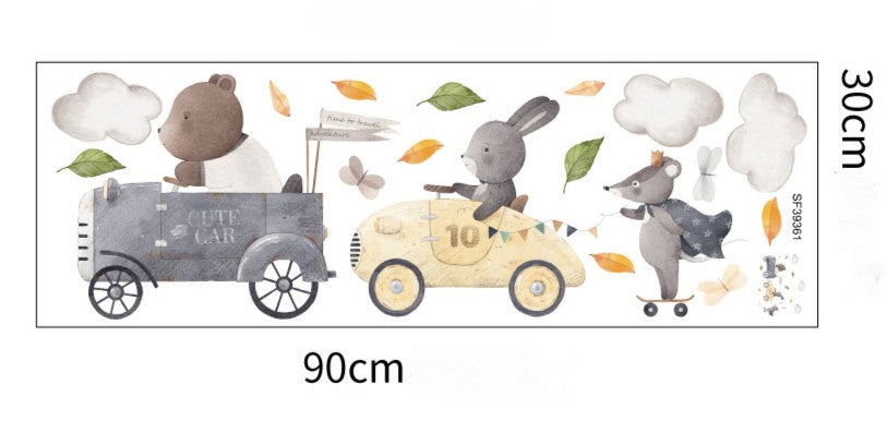 Eläimet ajelulla -seinätarra