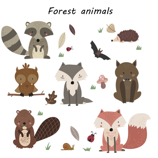 Metsäneläimet -seinätarra