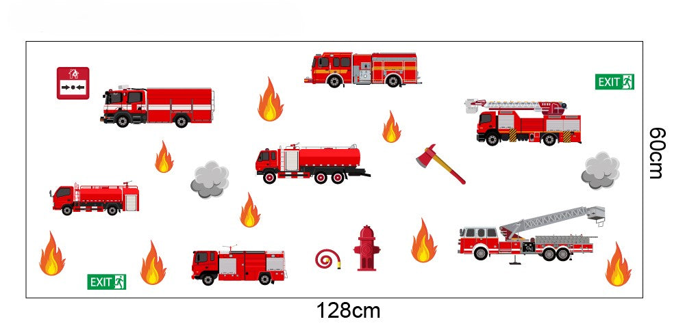 Paloautot -seinätarra
